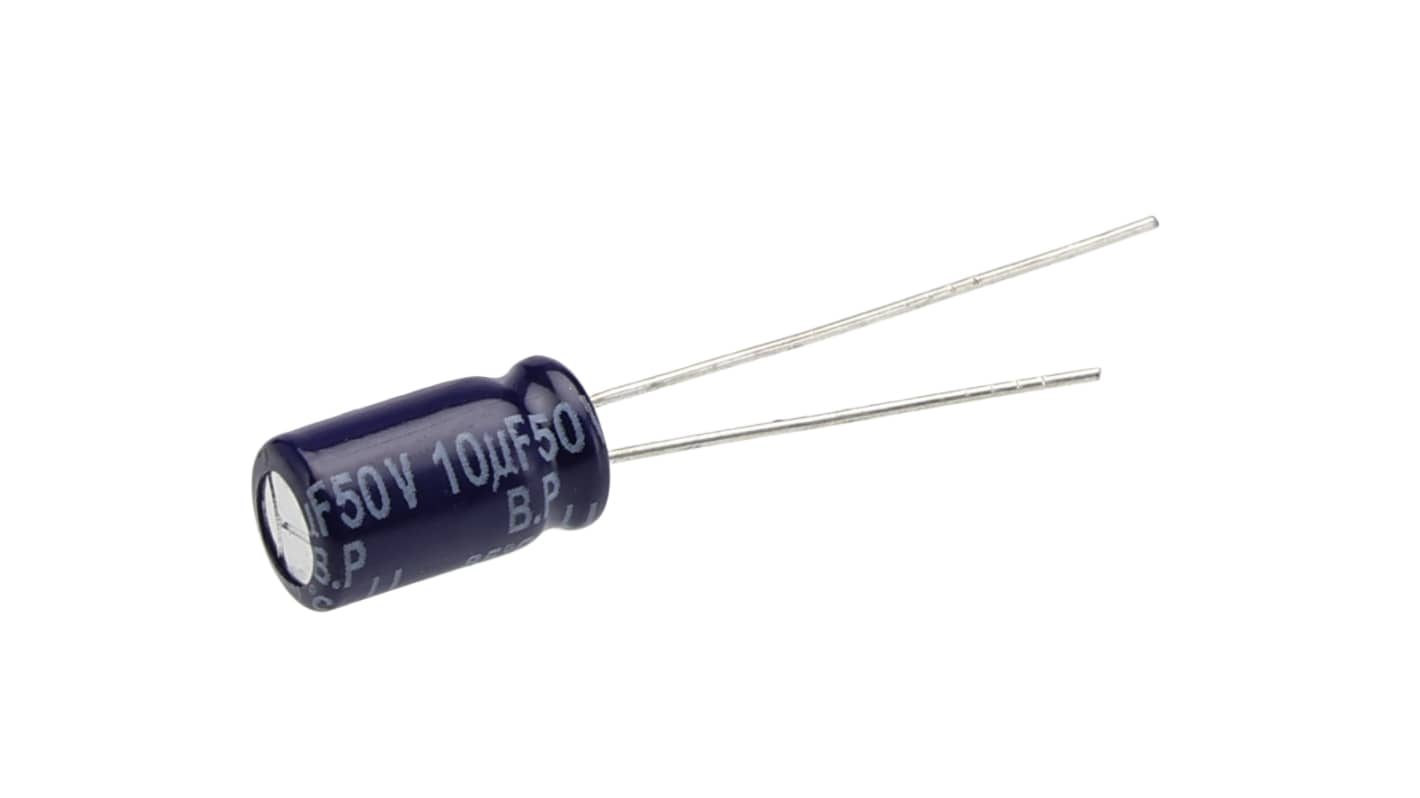 Panasonic 10μF Aluminium Electrolytic Aluminium Electrolytic Capacitor 50V dc, Radial, Through Hole - ECEA1HN100U