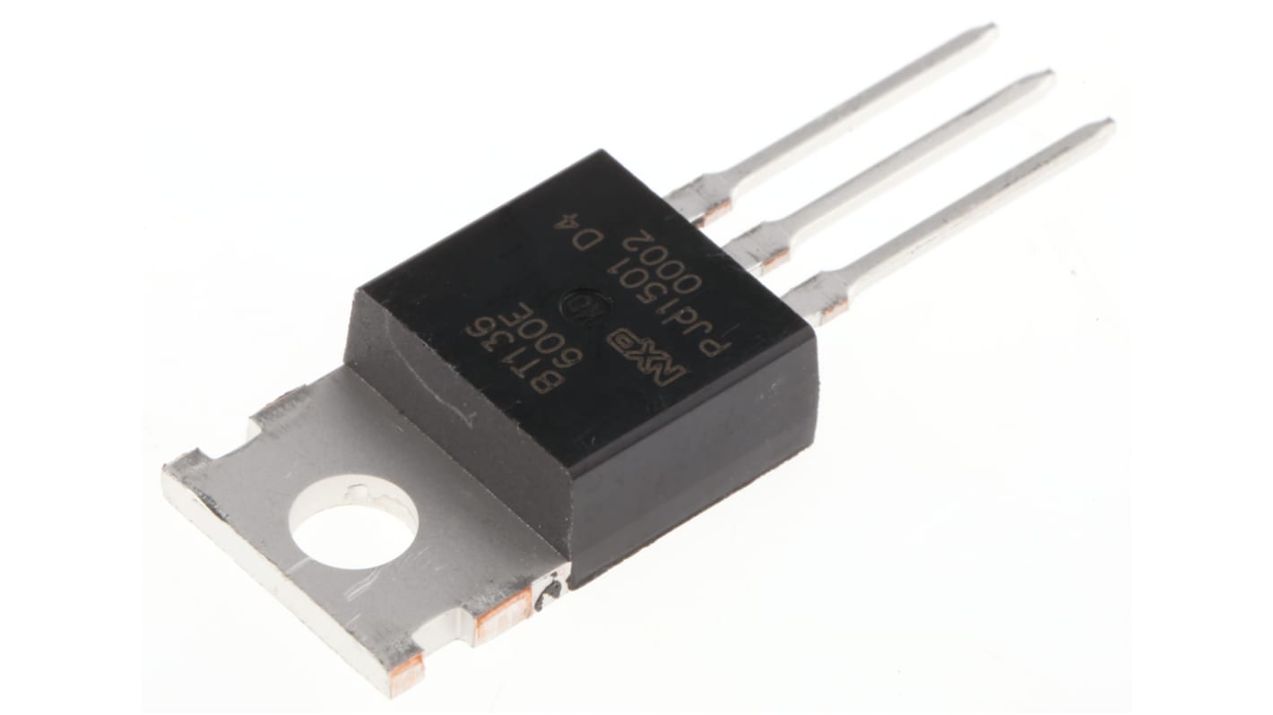 WeEn Semiconductors 双向可控硅, TO-220AB, IT(AV) 4A, Ihold 15mA, Udrm 600V, 通孔安装, 3针