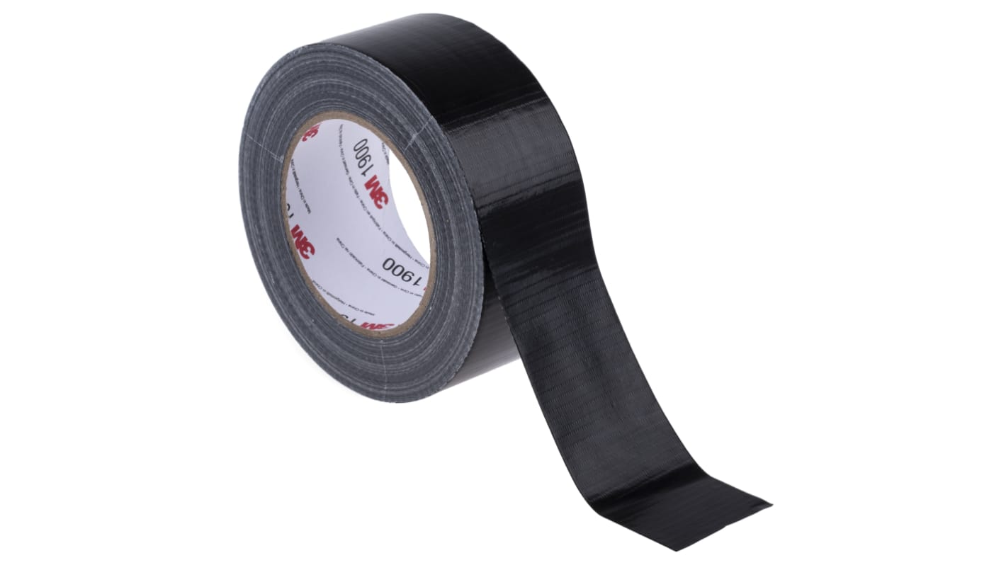 Nastro telato Nero in Tessuto di polietilene 3M Scotch 1900, adesivo in Gomma, 50mm x 50m x 0.17mm