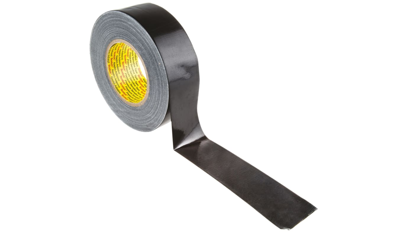 3M Scotch 1909 PE Coated Black Cloth Tape, 50mm x 50m, 0.28mm Thick