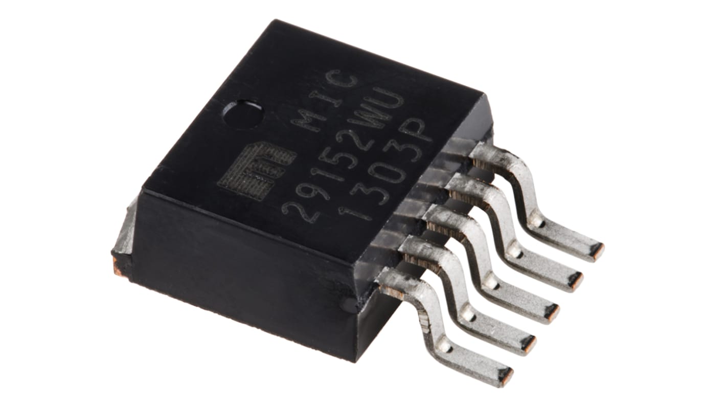 Microchip LDO稳压芯片, 1.5A最大输出, 单路输出, D2PAK (TO-263), 5针, 贴片安装, -40 °C→+125 °C, ±2%精度