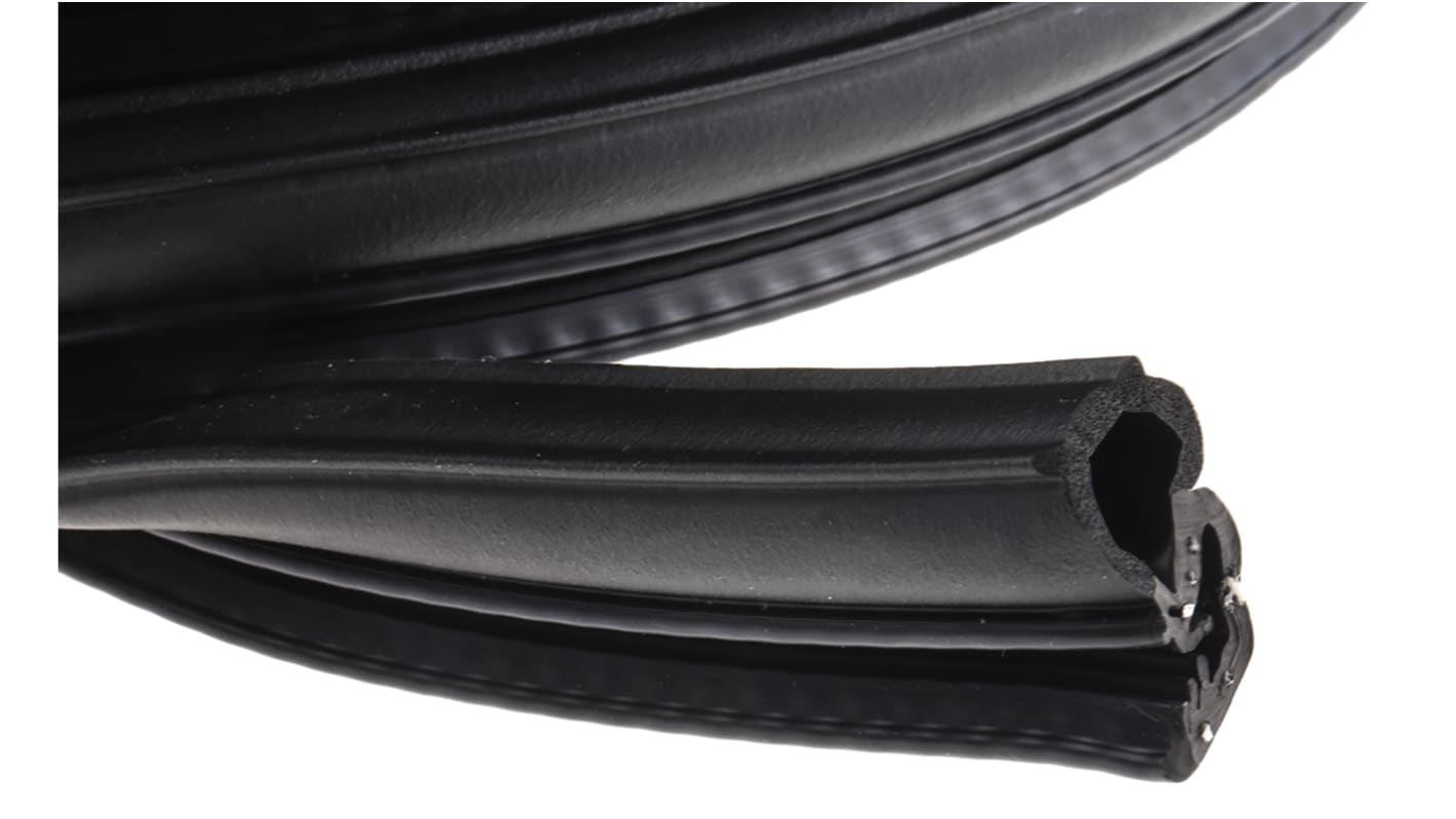 RS PRO Élvédő profil EPDM Fekete, 20m x 17,9mm x 16.2mm