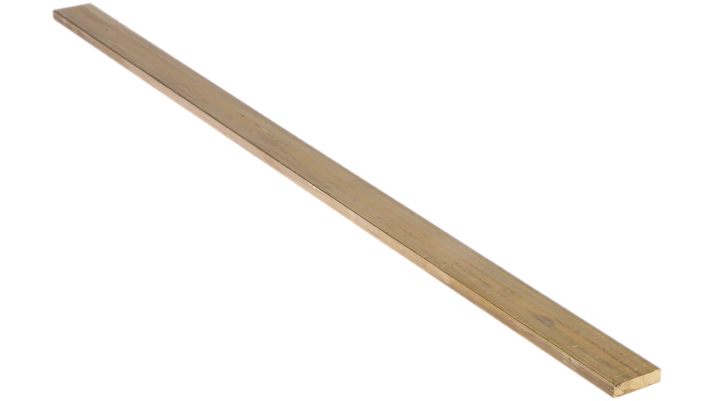 RS PRO Brass Flat Bar, 1in W, 1/4in H, 500mm L
