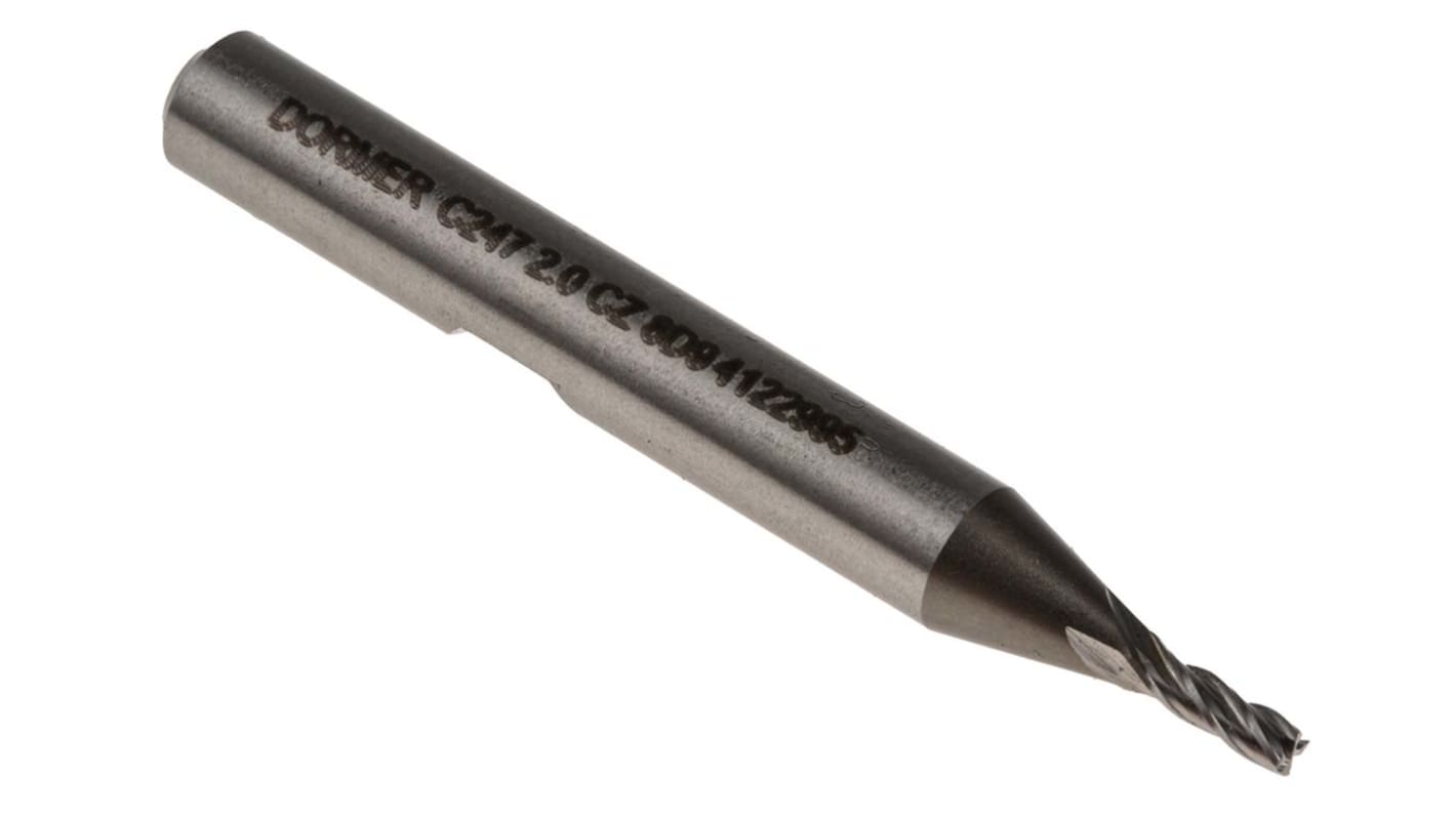 Dormer End Mill, 2mm Cutter, HSCo, 6 mm Shank, 7mm Cut