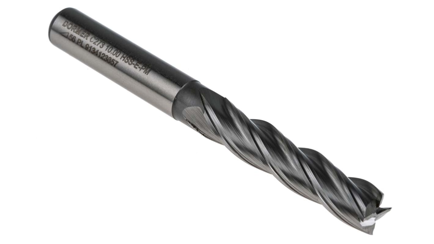 Dormer End Mill, 10mm Cutter, HSCo, 10 mm Shank, 45mm Cut