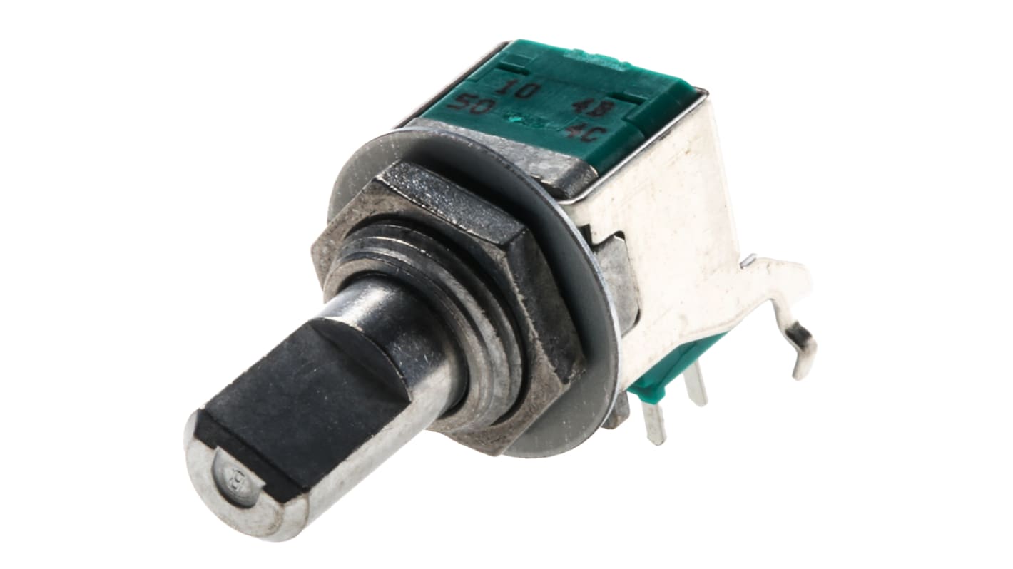 Alps Alpine RK09L 100kΩ Rotary Potentiometer 2-Gang, Panel Mount (Through Hole), RK09L1220A1B