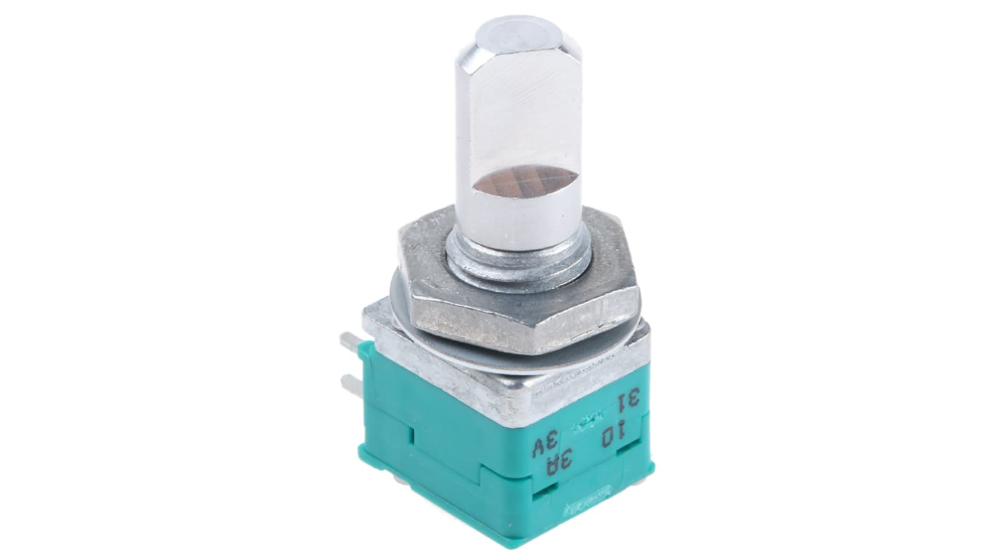 Alps Alpine RK097 10kΩ Rotary Potentiometer 2-Gang, Panel Mount (Through Hole), RK09712200MC