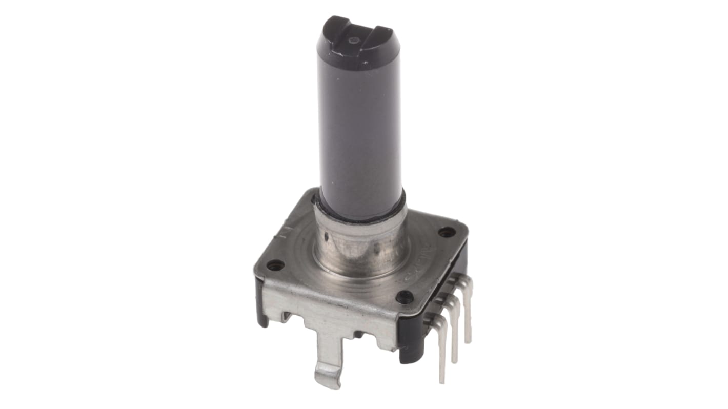 Alps Alpine 24 Pulse Incremental Mechanical Rotary Encoder with a 6 mm Flat Shaft (Not Indexed), Through Hole