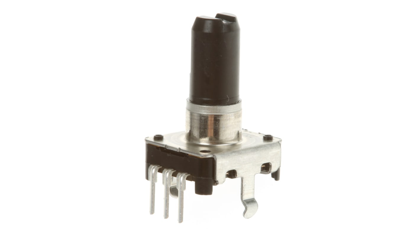 Alps Alpine 24 Pulse Incremental Mechanical Rotary Encoder with a 6 mm Flat Shaft (Not Indexed), Through Hole
