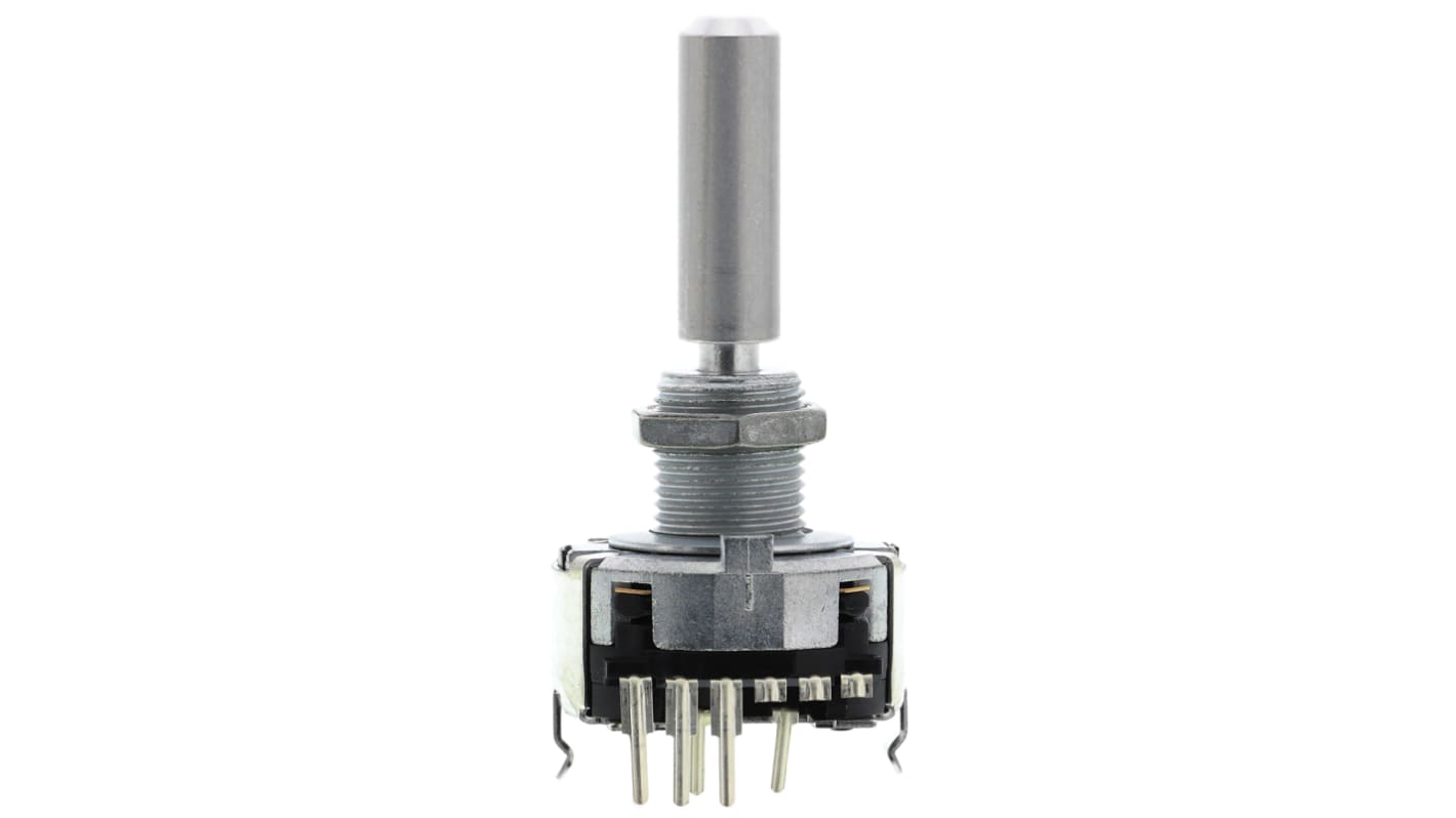 Alps Alpine 18 Pulse Incremental Mechanical Rotary Encoder with a 6 mm Flat Shaft (Not Indexed), Through Hole