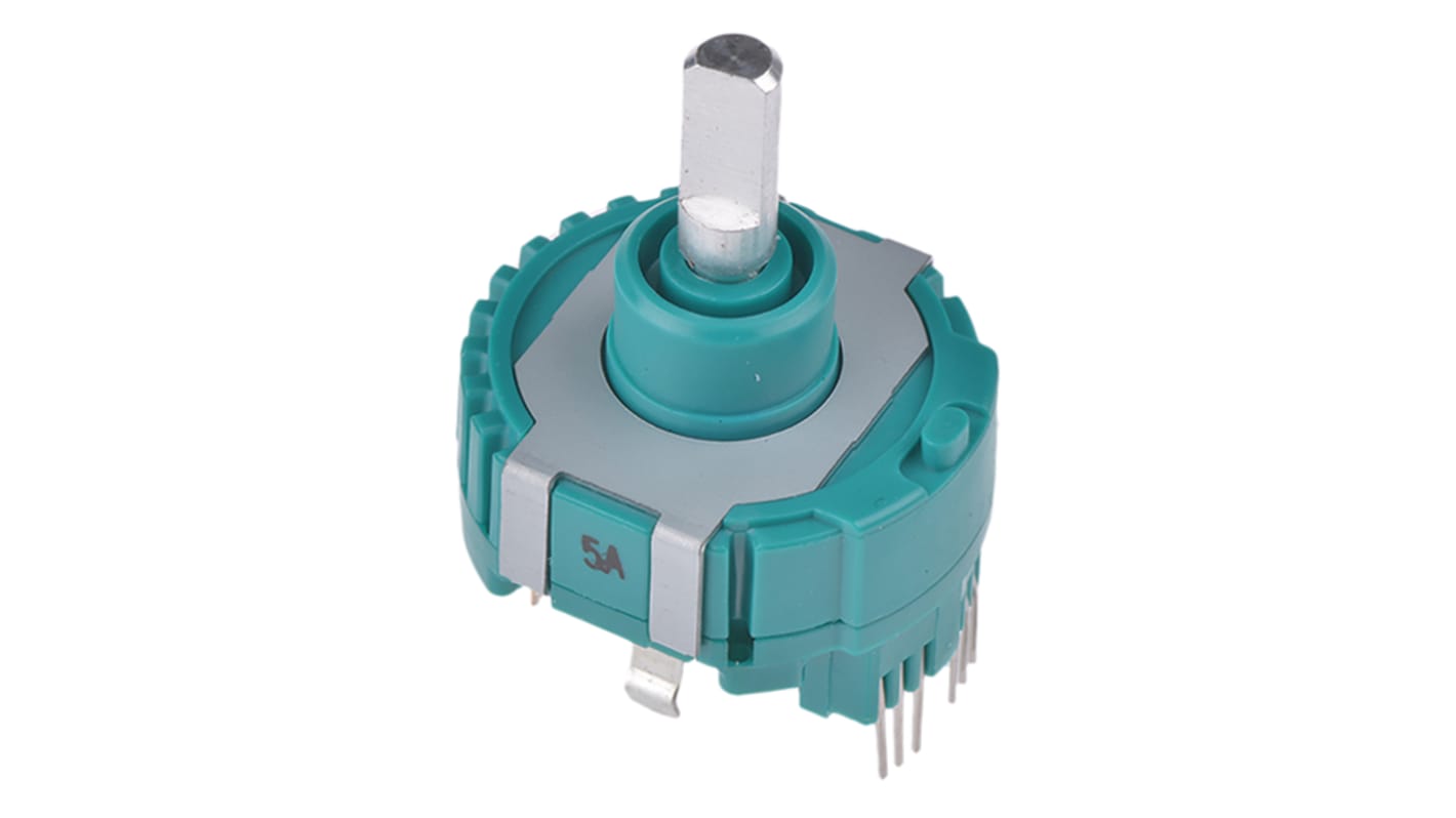 Alps Alpine 40 Pulse Incremental Mechanical Rotary Encoder with a 4 mm Flat Shaft (Not Indexed), Through Hole
