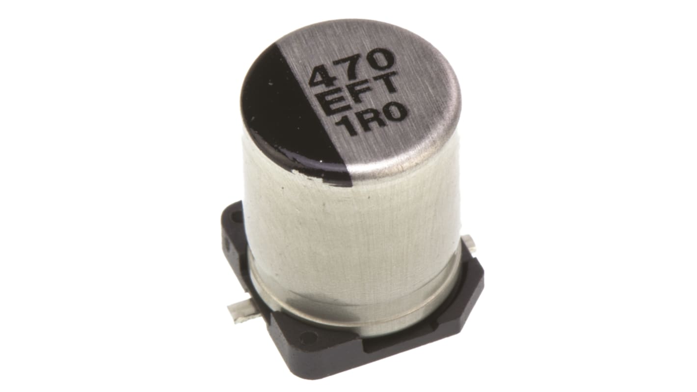 Panasonic 470μF Aluminium Electrolytic Capacitor 25V dc, Surface Mount - EEEFT1E471AP