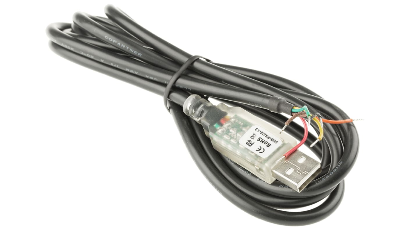FTDI Chip RS232 USB A Male to Cable End Converter Cable