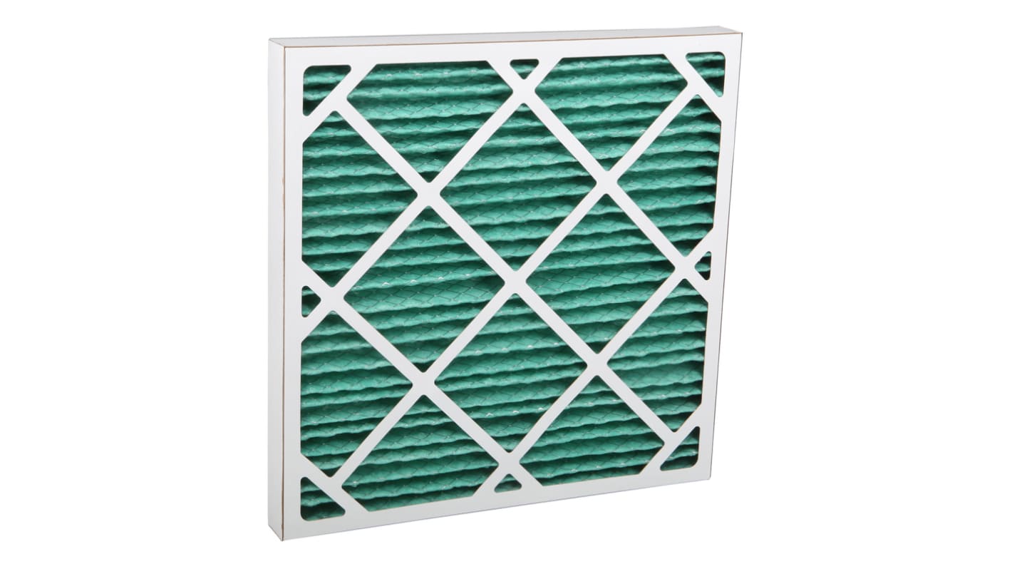 RS PRO Cotton, PET Pleated Panel Filter, G4 Grade, 8 MERV Rating, 495 x 495 x 45mm