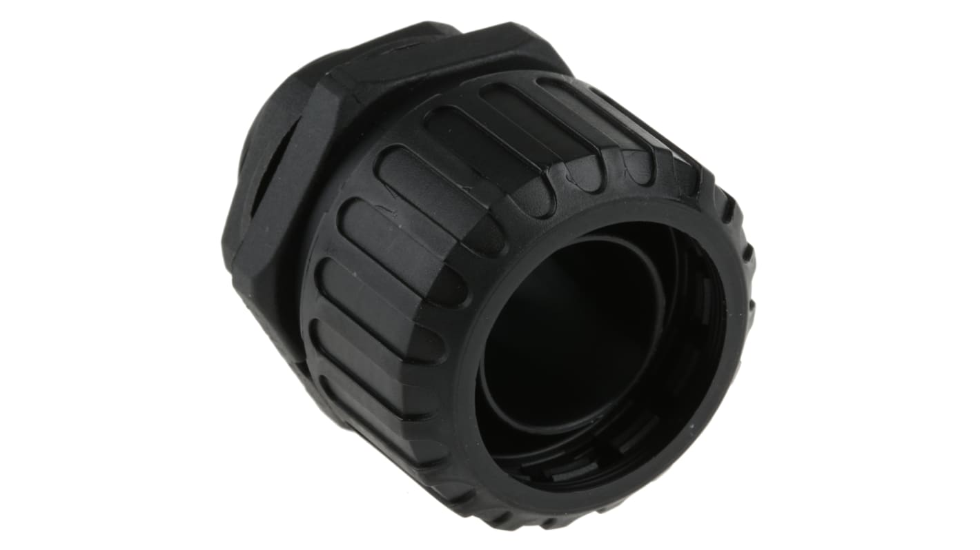 Adaptaflex Straight, Conduit Fitting, 25mm Nominal Size, M25, Nylon 66, Black