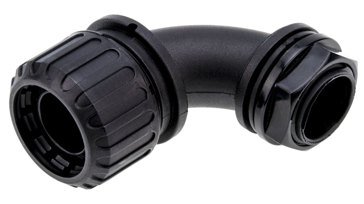 Raccordo per cavi Adaptaflex XF20/M20/C90 XF, Gomito a 90° in Nylon 66 Nero, Nero, filetto M20, 20mm, protezione IP65