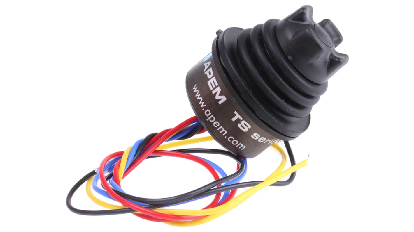 Przełącznik typu joystick 1-osiowy Efekt Halla APEM IP68, IP69K Przewlekany Zamek