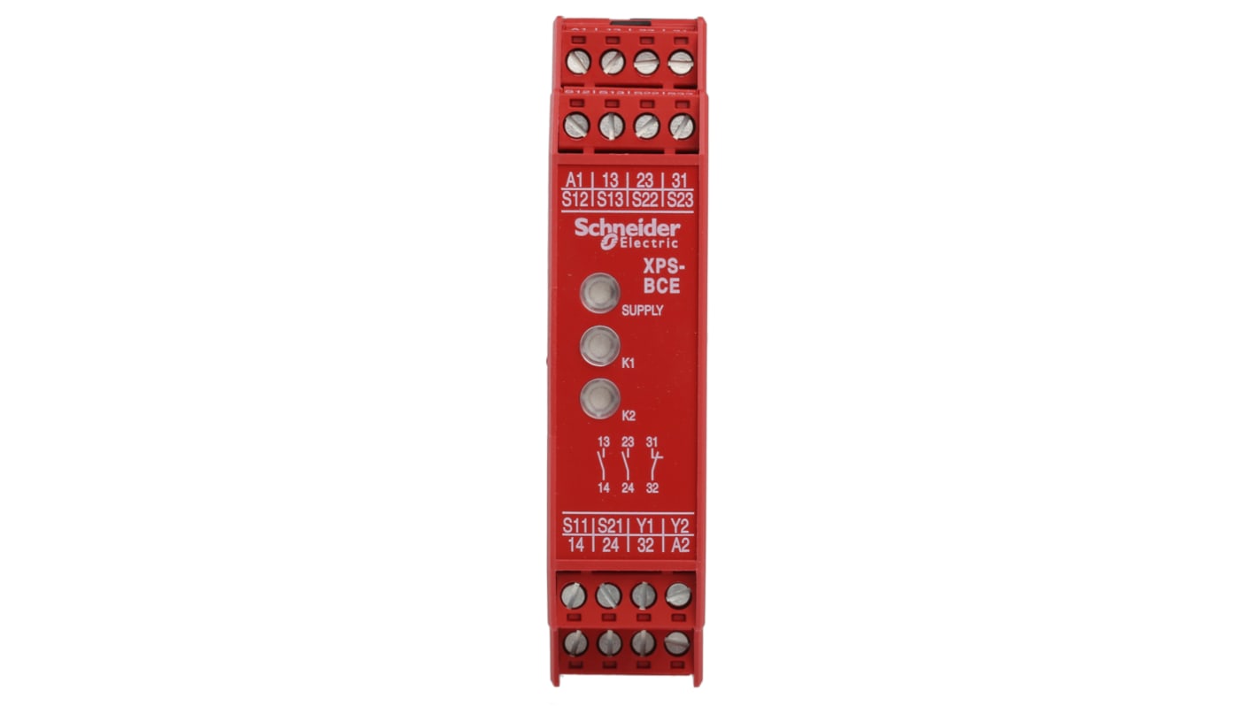 Schneider Electric Preventa XPS BCE Two Hand Control Safety Relay, 24V ac/dc, 2 Safety Contacts