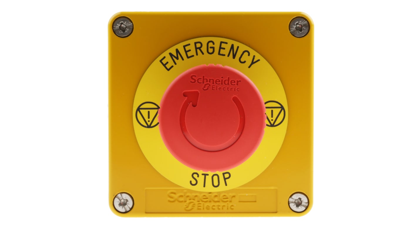 Schneider Electric Harmony XAP Series Twist Release Emergency Stop Push Button, Surface Mount, 2NC, IP65