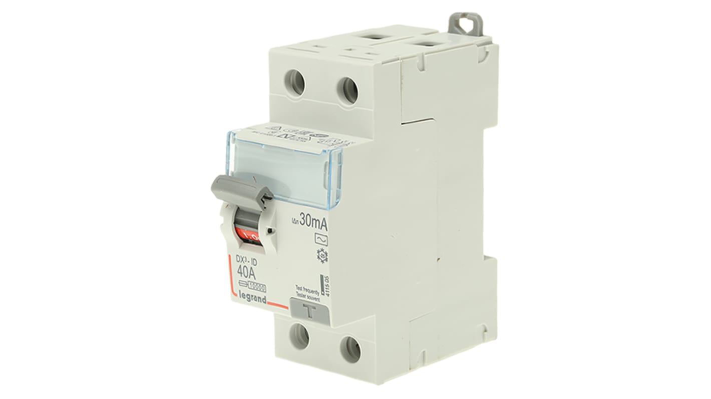 Interrupteur différentiel Legrand DX3, 1+N Pole, 40A, 30mA, Type AC