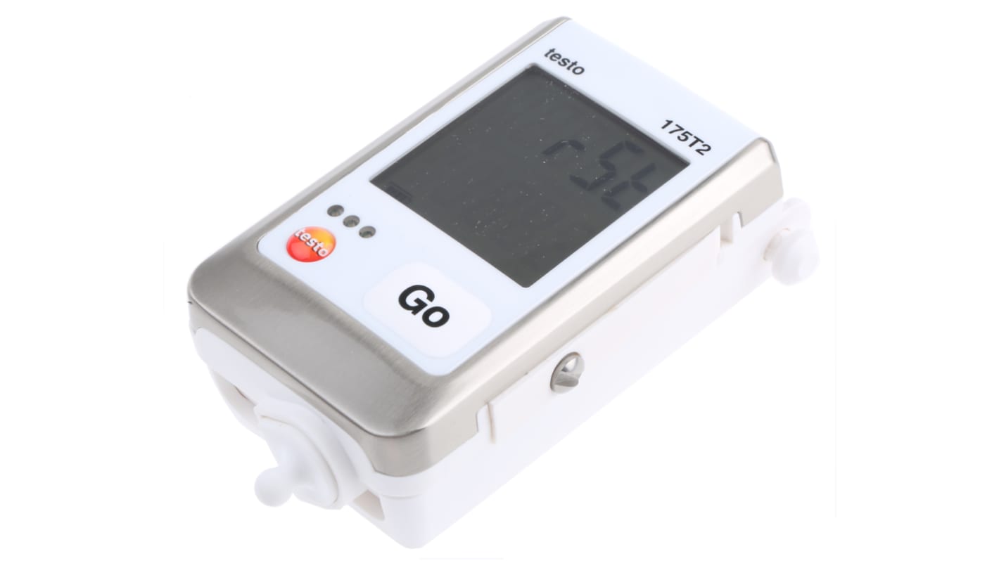 Testo 温度数据记录仪, 2输入, USB接口, 最大可测+120（外部）°C，+55（内部）°C, 175-T2