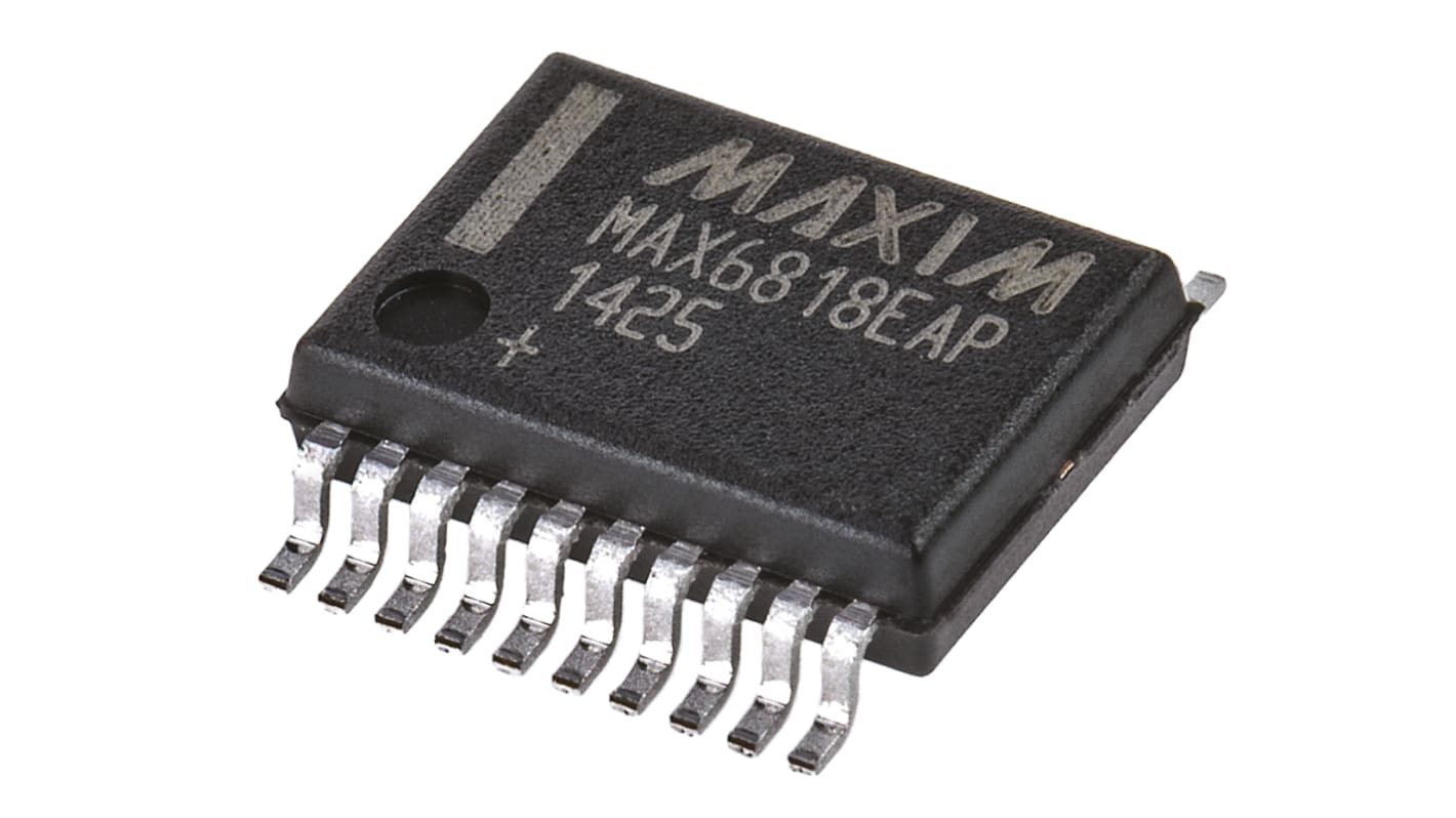 Circuito soppressore di rimbalzi MAX6818EAP+, CMOS, canali 8, 20-Pin, SSOP, 5,5 V, 2,7 V