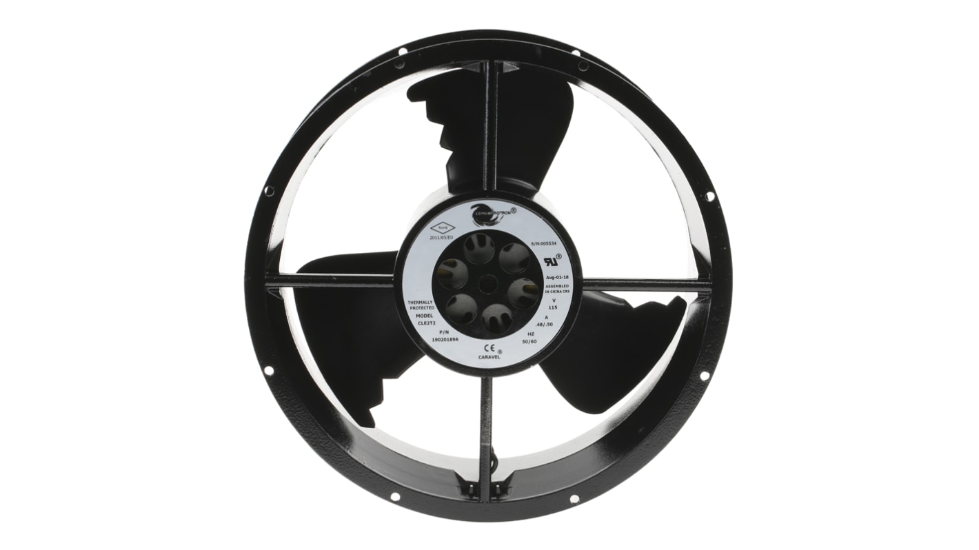 COMAIR ROTRON Caravel Series Axial Fan, 115 V ac, AC Operation, 935m³/h, 61W, 500mA Max, 254 x 88.9mm