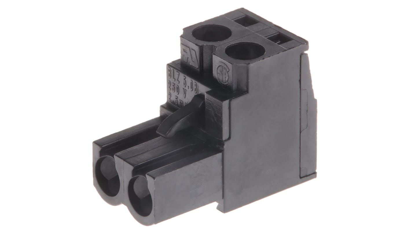 Weidmuller 5.08mm Pitch 2 Way Pluggable Terminal Block, Plug, Cable Mount, Screw Termination