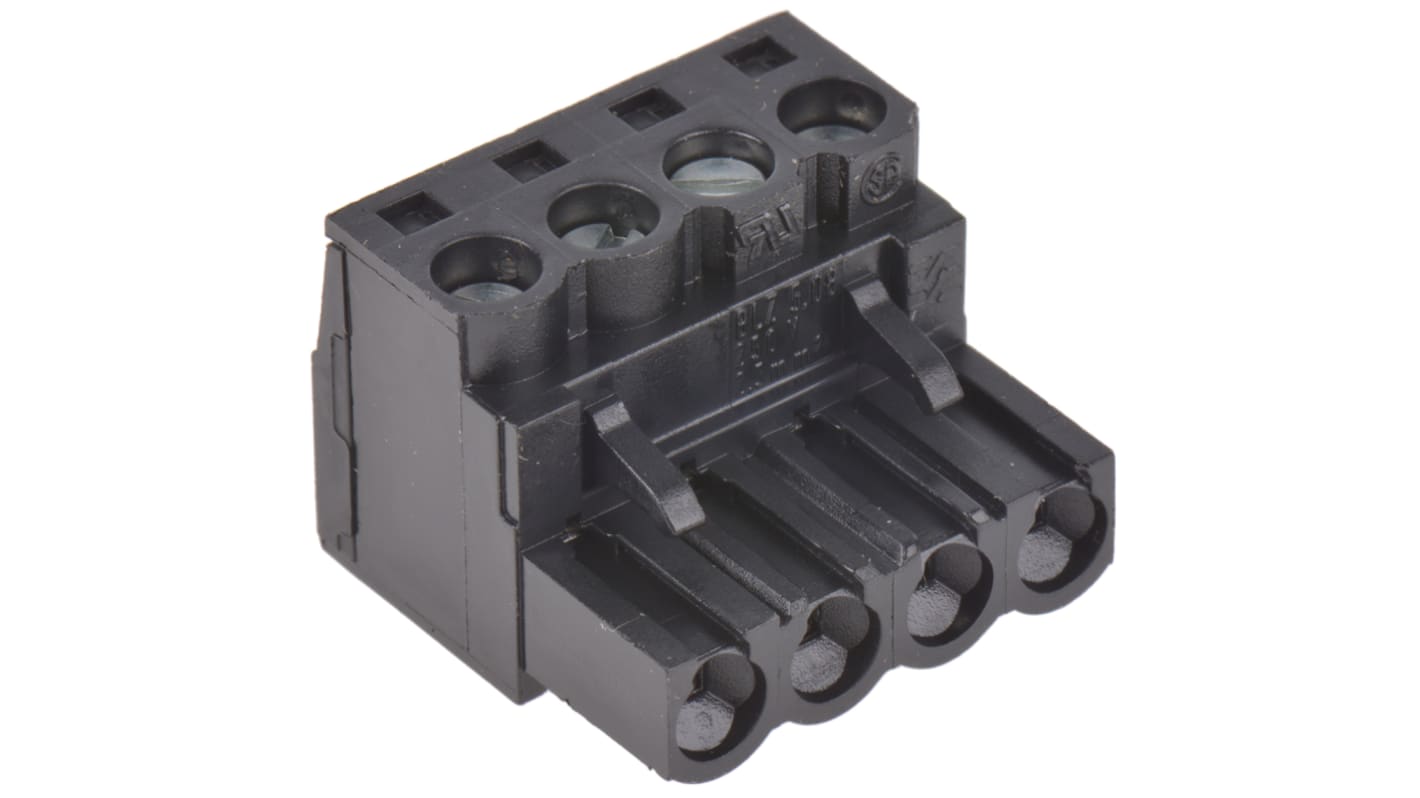 Weidmuller BL 5.08 Series Pluggable Terminal Block, 4-Contact, 5.08mm Pitch, Cable Mount, 1-Row, Screw Termination