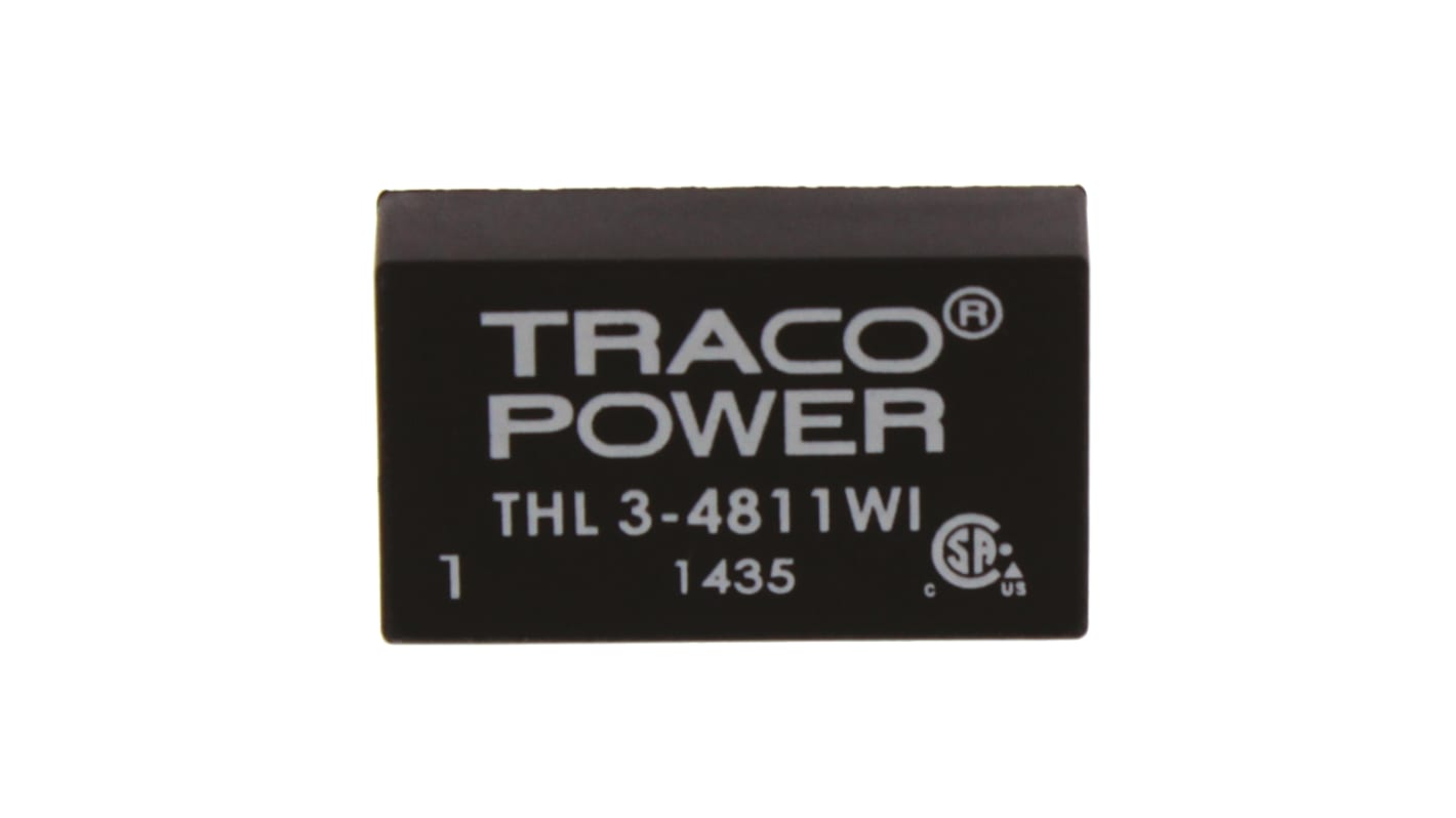 TRACOPOWER THL 3WI DC/DC-Wandler 3W 48 V dc IN, 5V dc OUT / 600mA Durchsteckmontage 1.5kV dc isoliert