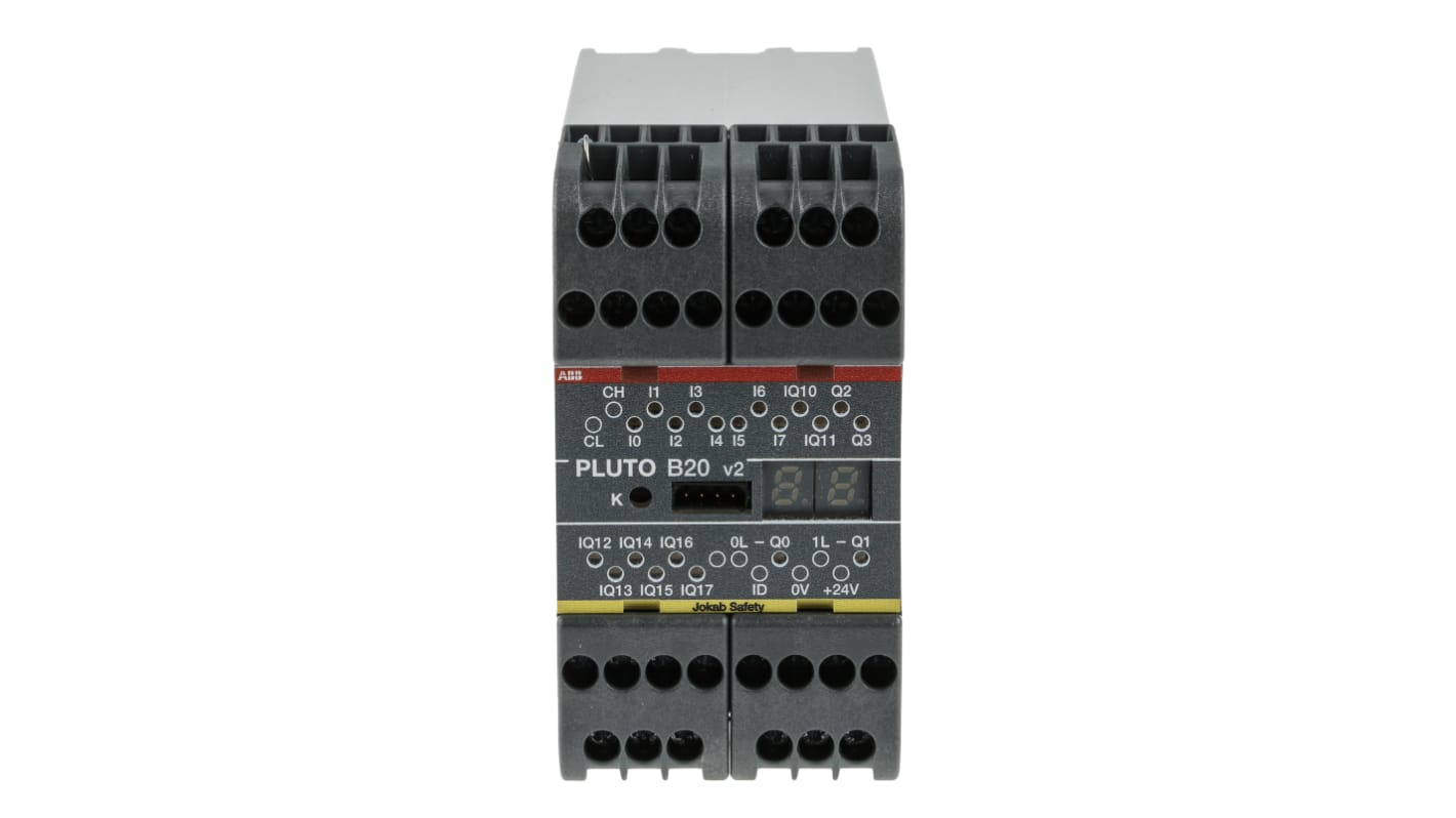 ABB Pluto 2TLA Series Safety Controller, 8 Safety Inputs, 4 Safety Outputs, 24 V dc