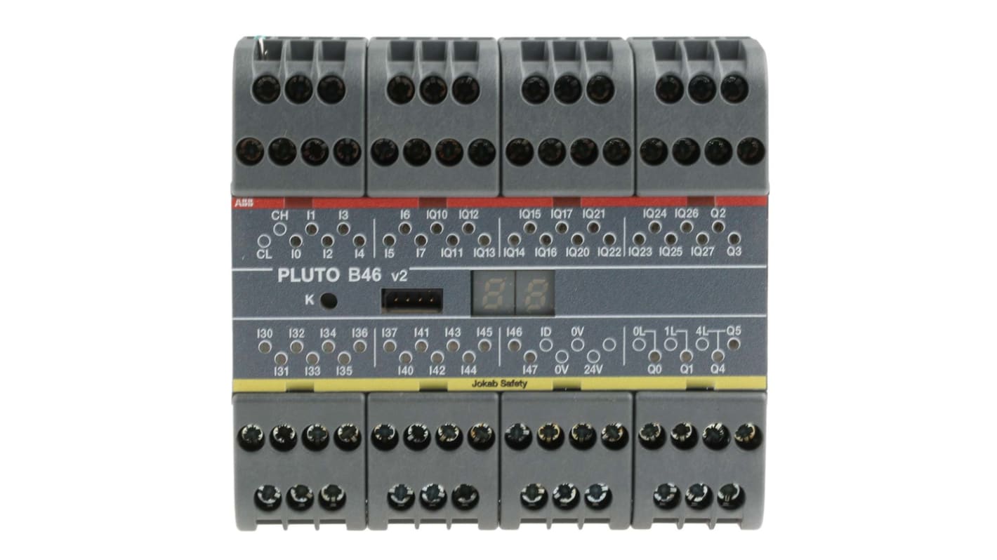 ABB Pluto 2TLA Series Safety Controller, 24 Safety Inputs, 6 Safety Outputs, 24 V dc