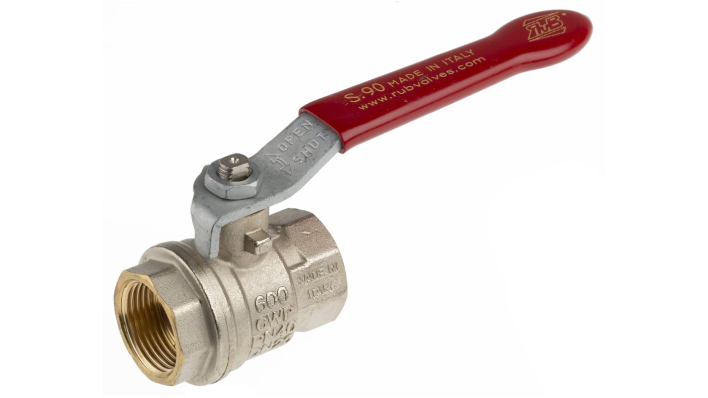 RS PRO Brass Full Bore, 2 Way, Ball Valve, BSPP 3/4in, 40 → 30bar Operating Pressure