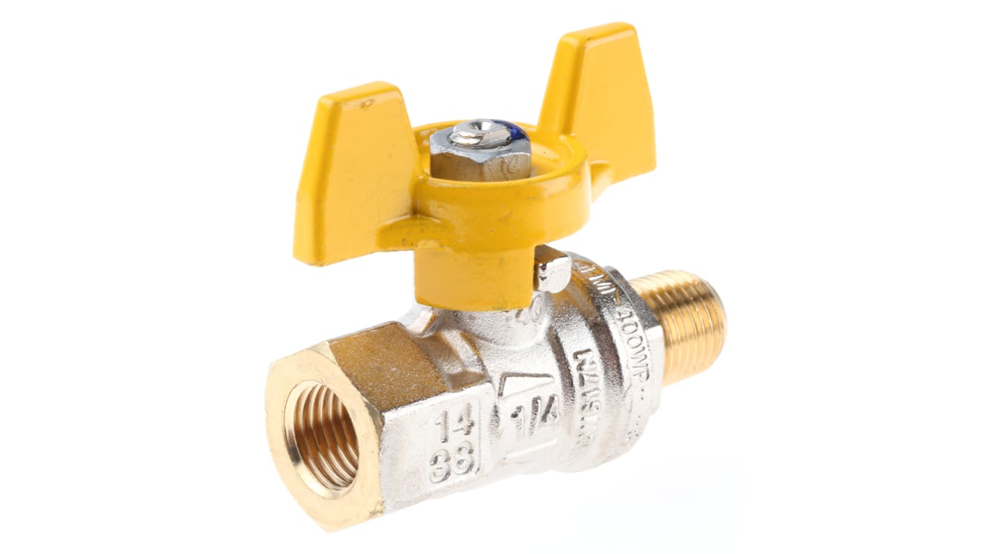 RS PRO 黄铜球阀, BSPP 1/4in螺纹接口, 适用管径8mm