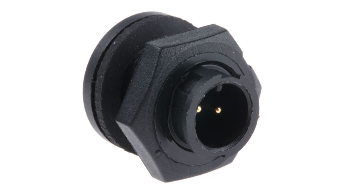 Switchcraft Circular Connector, 2 Contacts, Panel Mount, Subminiature Connector, Plug, Male, IP67, MICRO-CON-X Series