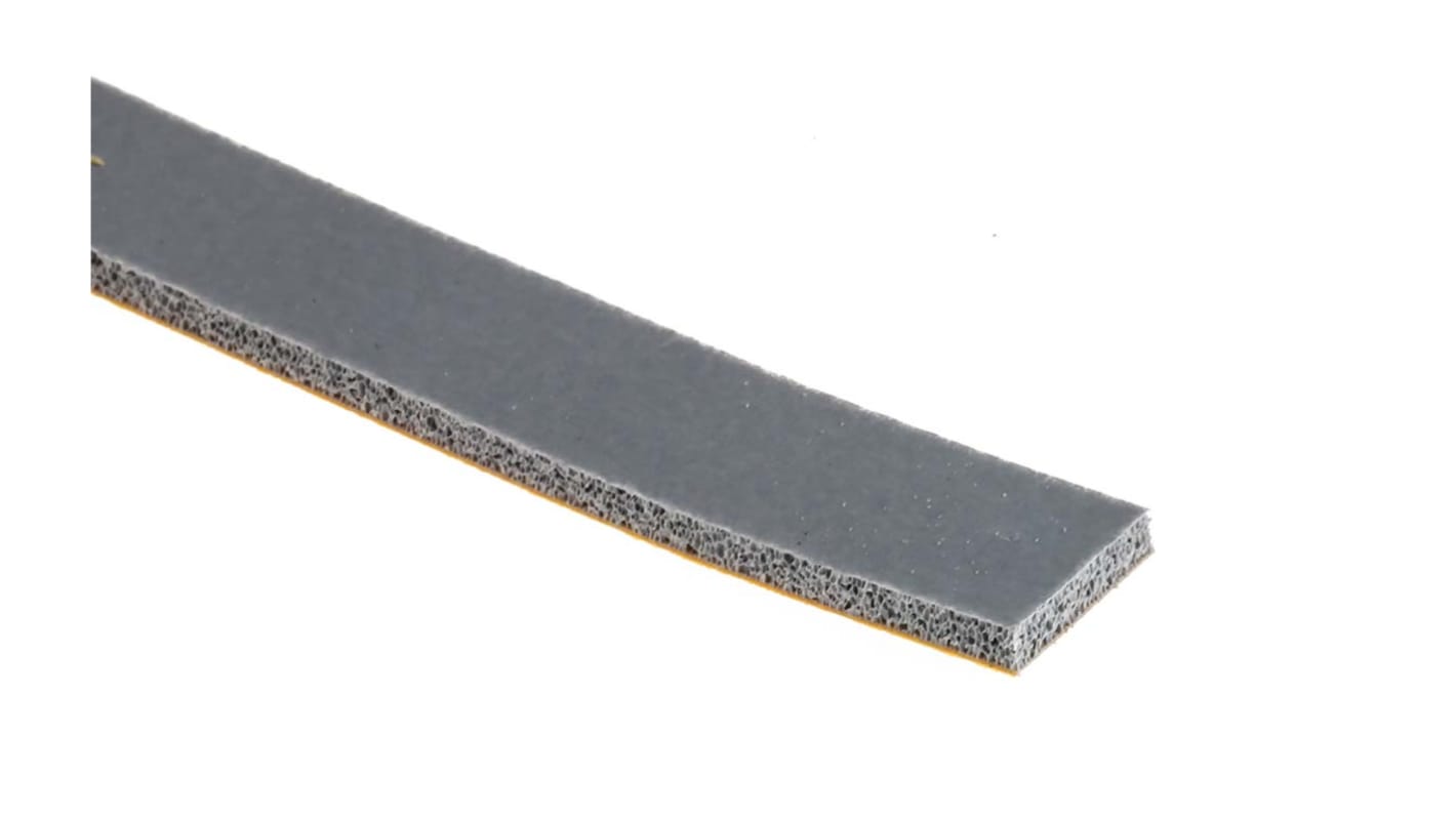 Nastro in Schiuma siliconica RS PRO, 12mm x 5m x 2.4mm, Grigio