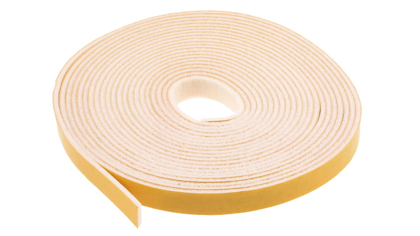 RS PRO White Foam Tape, 12.0mm x 6.0m, 2.40mm Thick