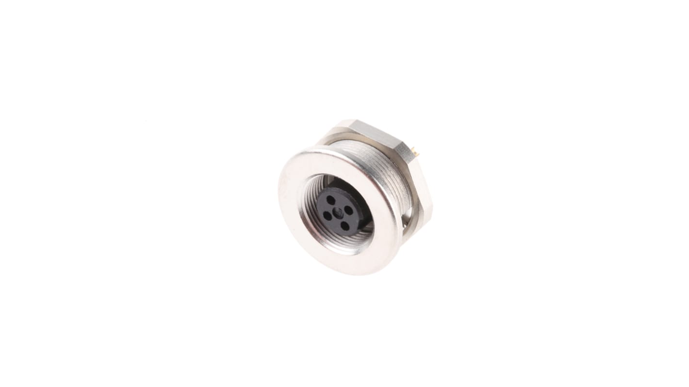 binder Circular Connector, 4 Contacts, Panel Mount, M9 Connector, Socket, Female, IP67, 712 Series