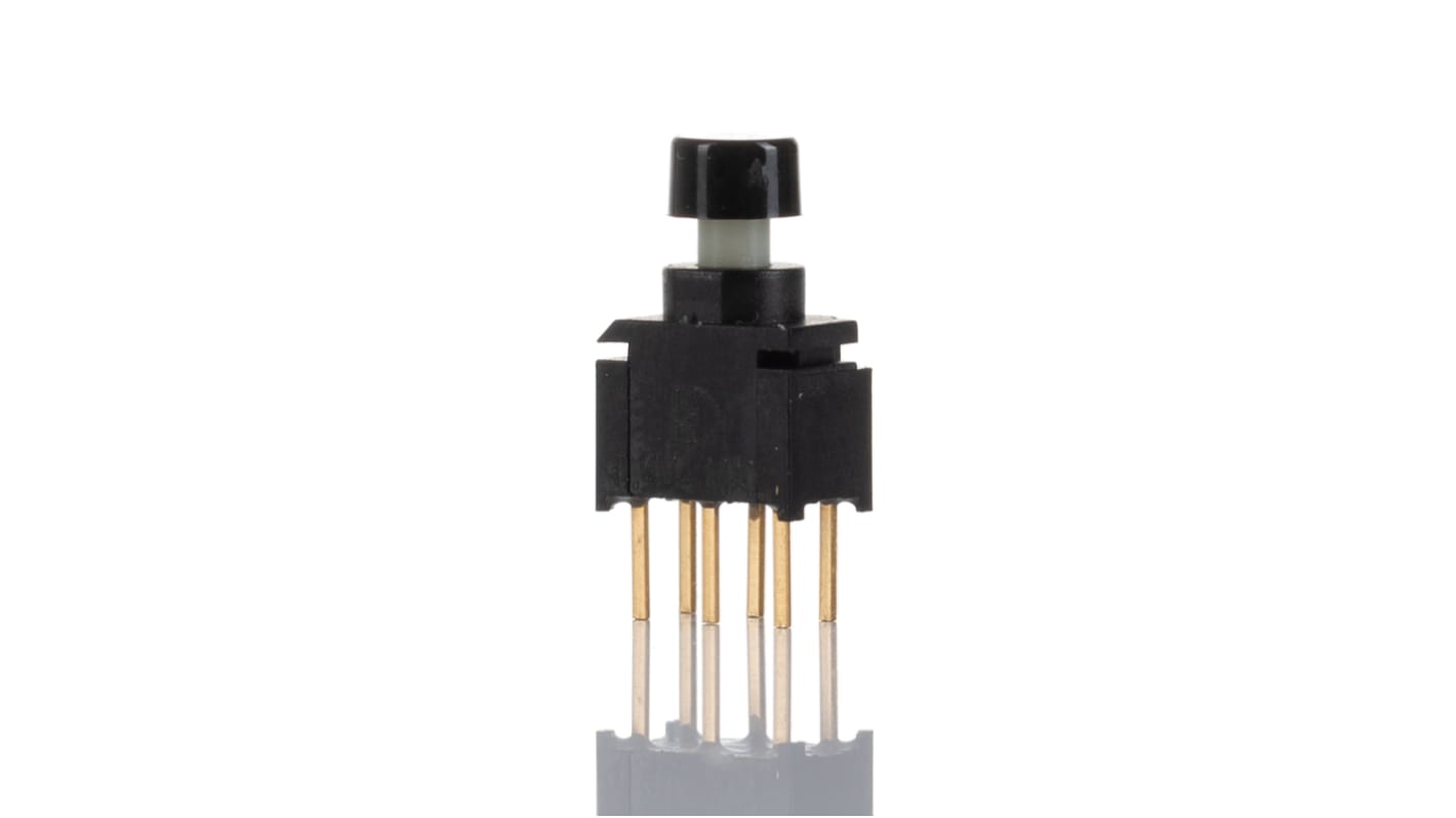 RS PRO 微型按钮开关, PCB安装, 瞬时操作, 黑色柱塞PA, 双刀双掷, IP67