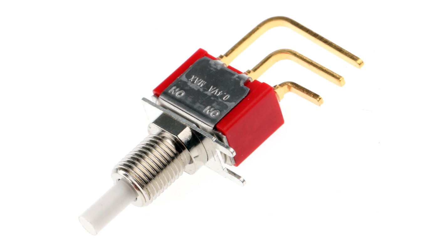 RS PRO Push Button Switch, Latching, PCB, 6.35mm Cutout, SPDT, 32/50/125V ac