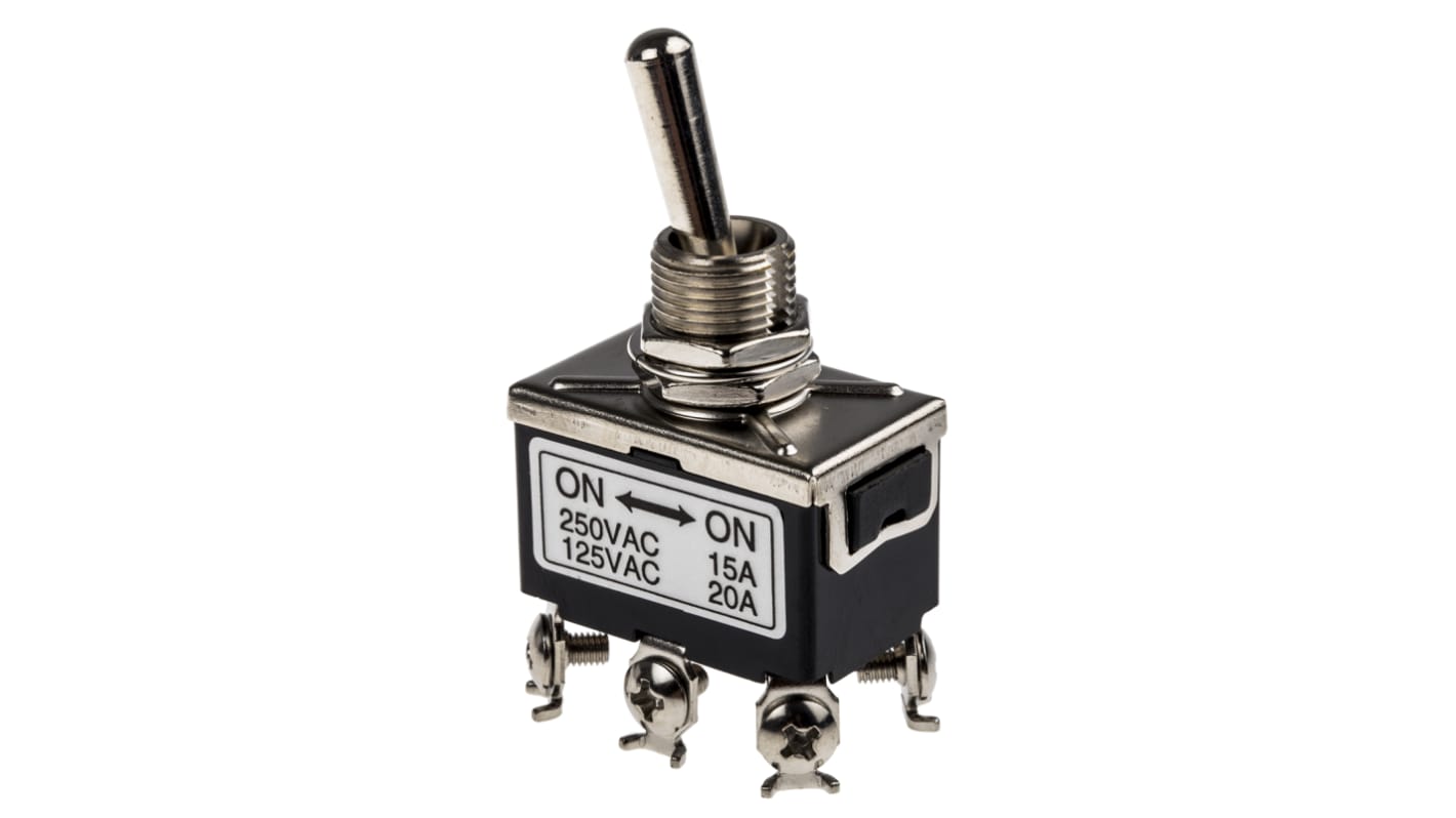 RS PRO Toggle Switch, Panel Mount, On-On, DPDT, Screw Terminal, 250V