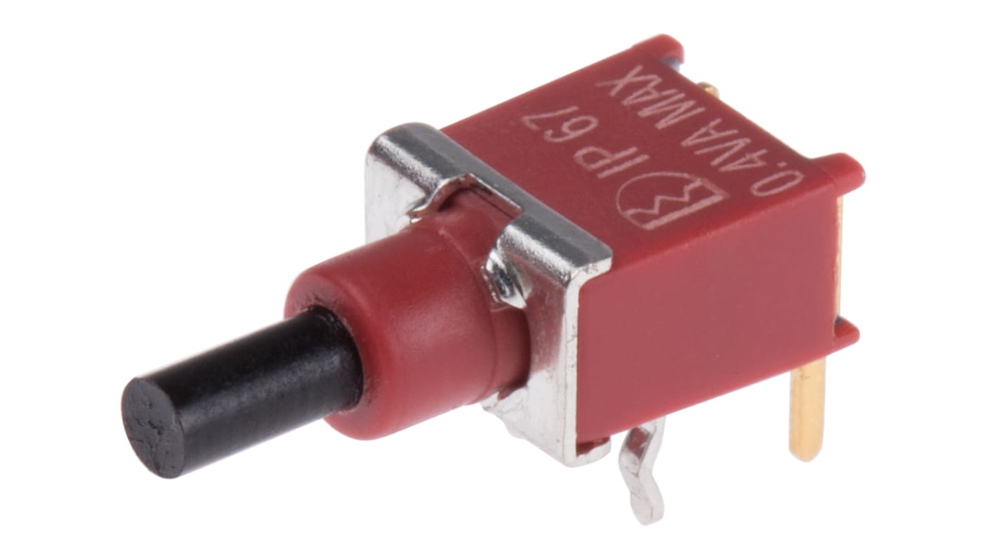 RS PRO 按钮开关, PCB安装, (开)-关操作, 单刀单掷, IP67