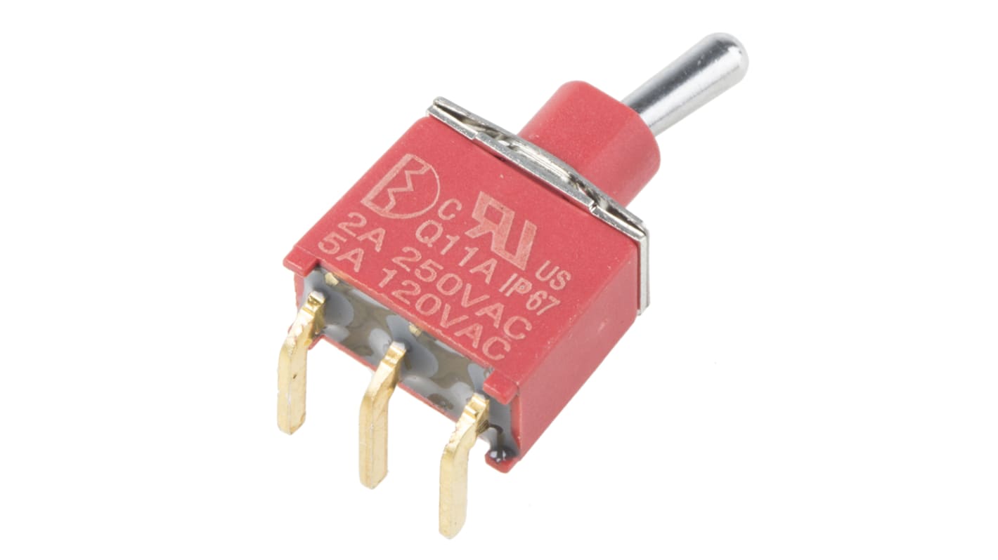 RS PRO トグルスイッチ, On-(On), SPDT, 5 A @ 250 V ac, PCB
