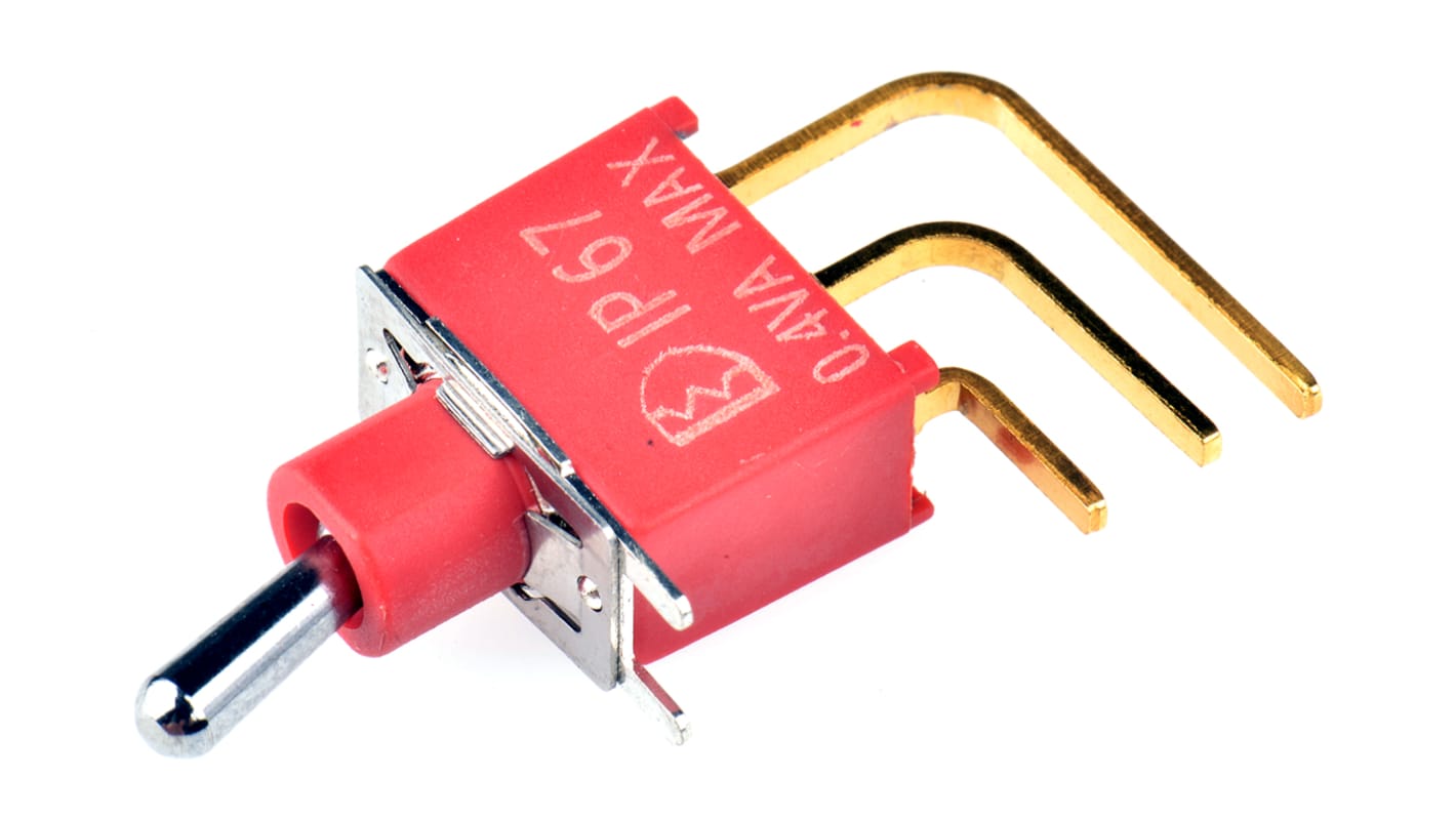 RS PRO 钮子开关, 单刀双掷, 关-(关)操作, 400 mA @20 V 直流, PCB安装, 通孔端子, IP67