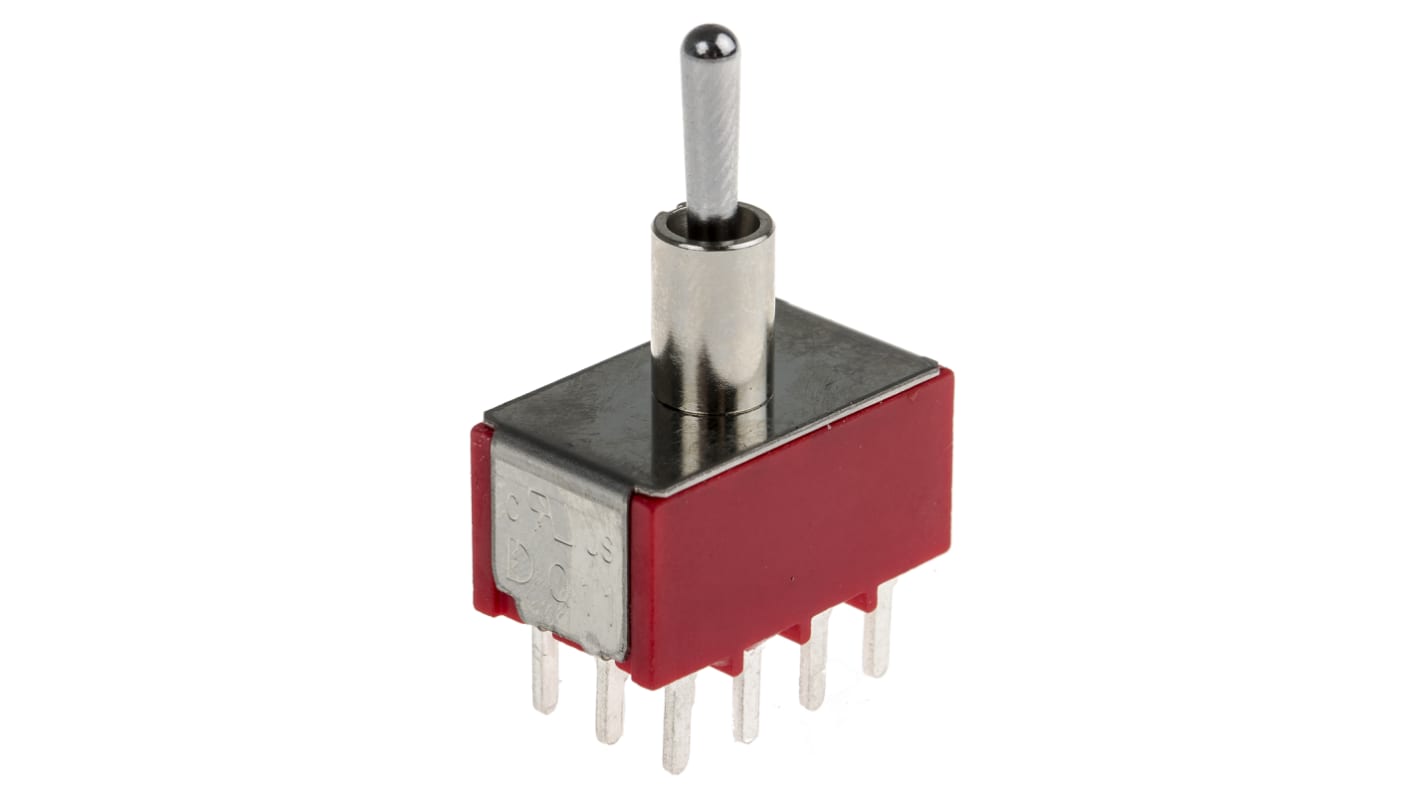 RS PRO 钮子开关, 四刀双掷, 开-开-开操作, 5 A @ 250 V 交流, PCB安装, 通孔端子, 面板切口6.35mm