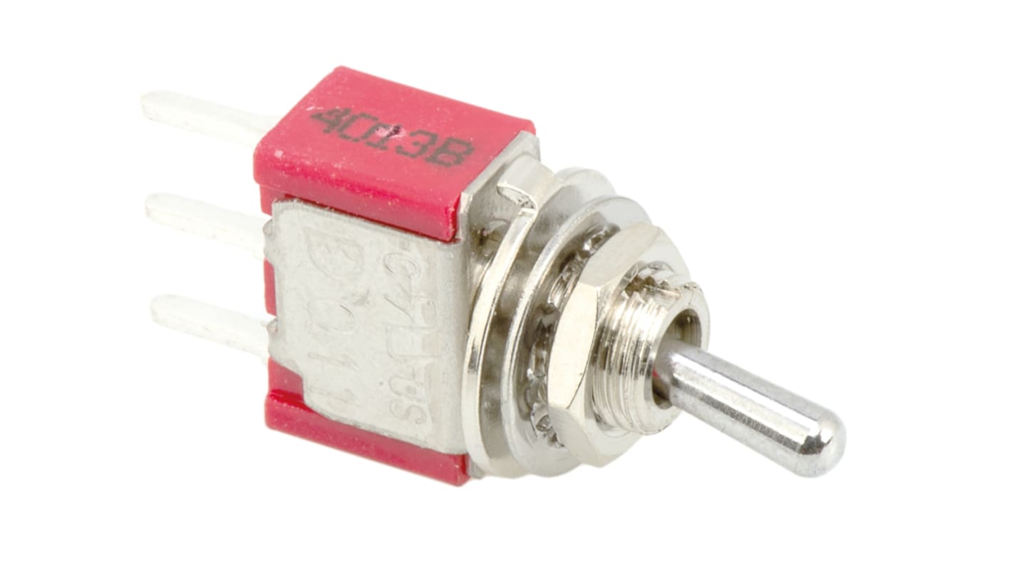 RS PRO Toggle Switch, PCB Mount, On-On, SPDT, Through Hole Terminal