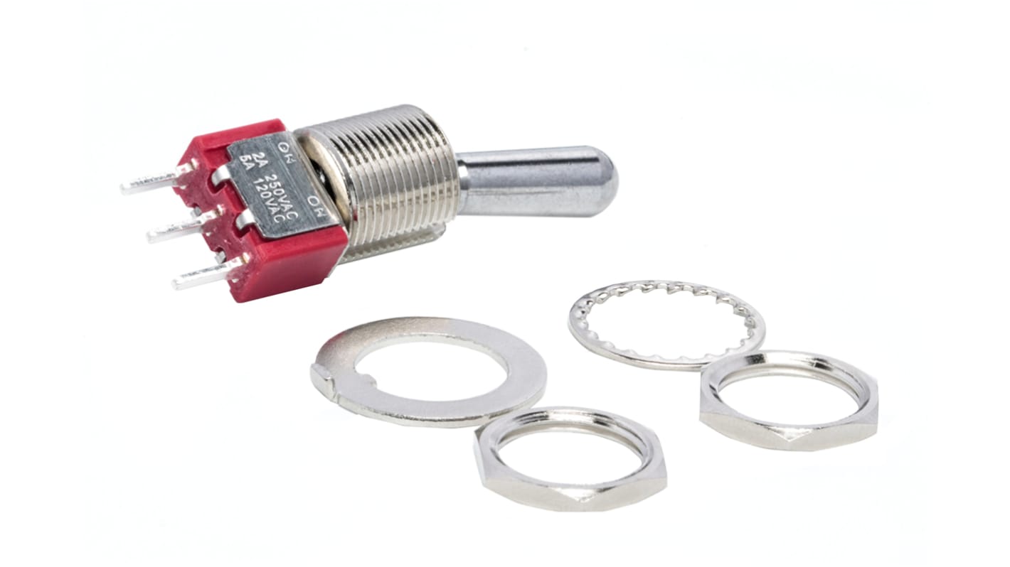 RS PRO Toggle Switch, PCB Mount, On-On, SPDT, Through Hole Terminal