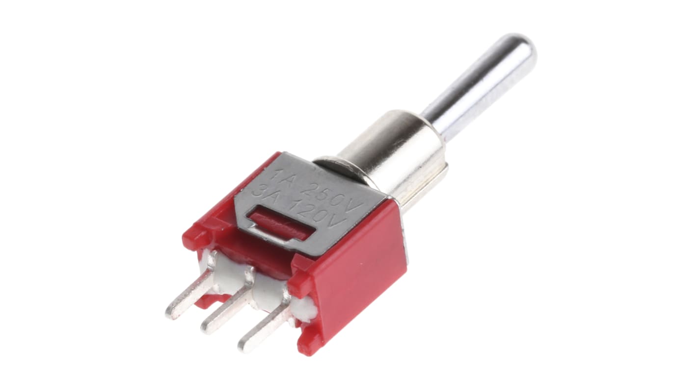 RS PRO Toggle Switch, PCB Mount, On-Off-On, SPDT, Through Hole Terminal