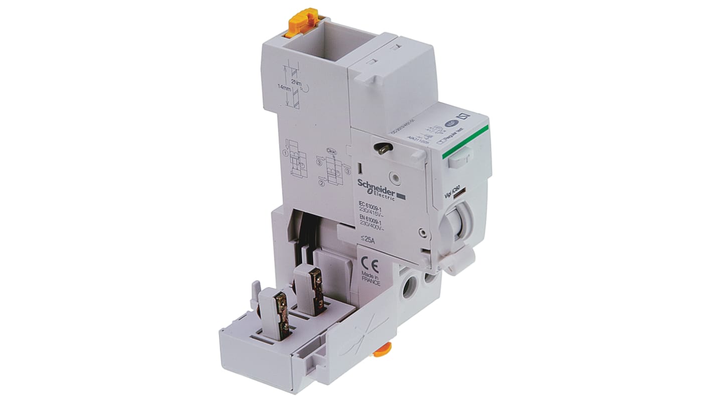 Interrupteur différentiel Schneider Electric iC60, 2 Pôles, 25A, 30mA, Type AC