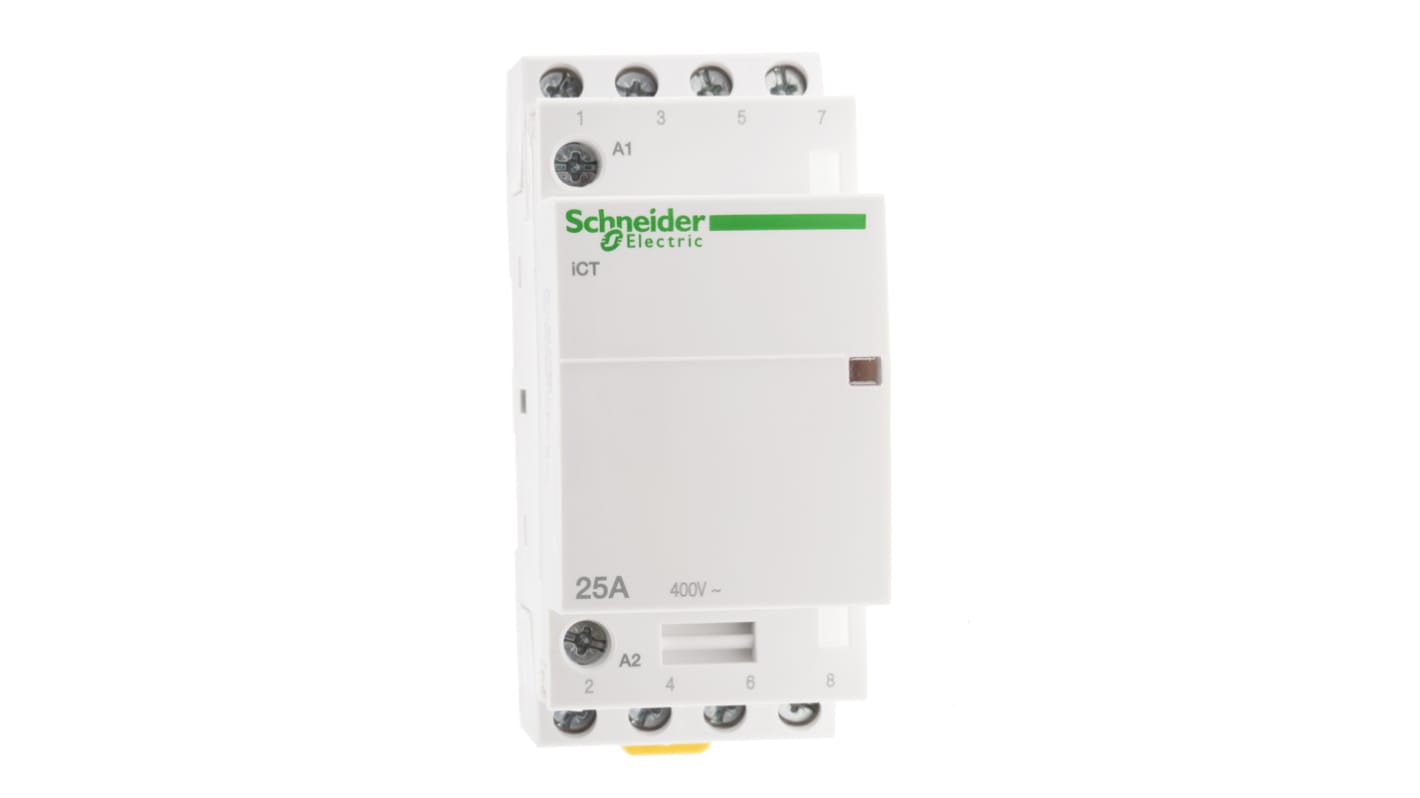 Schneider Electric Acti9 iCT iCT Contactor, 230 V ac Coil, 4-Pole, 25 A, 4NO, 400 V ac